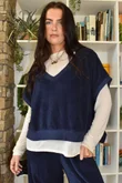 Terry B Hi Lo Tank Navy